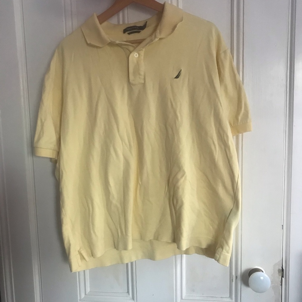 Nautica Mens Performance Deck Polo Shirt Yellow Size Large